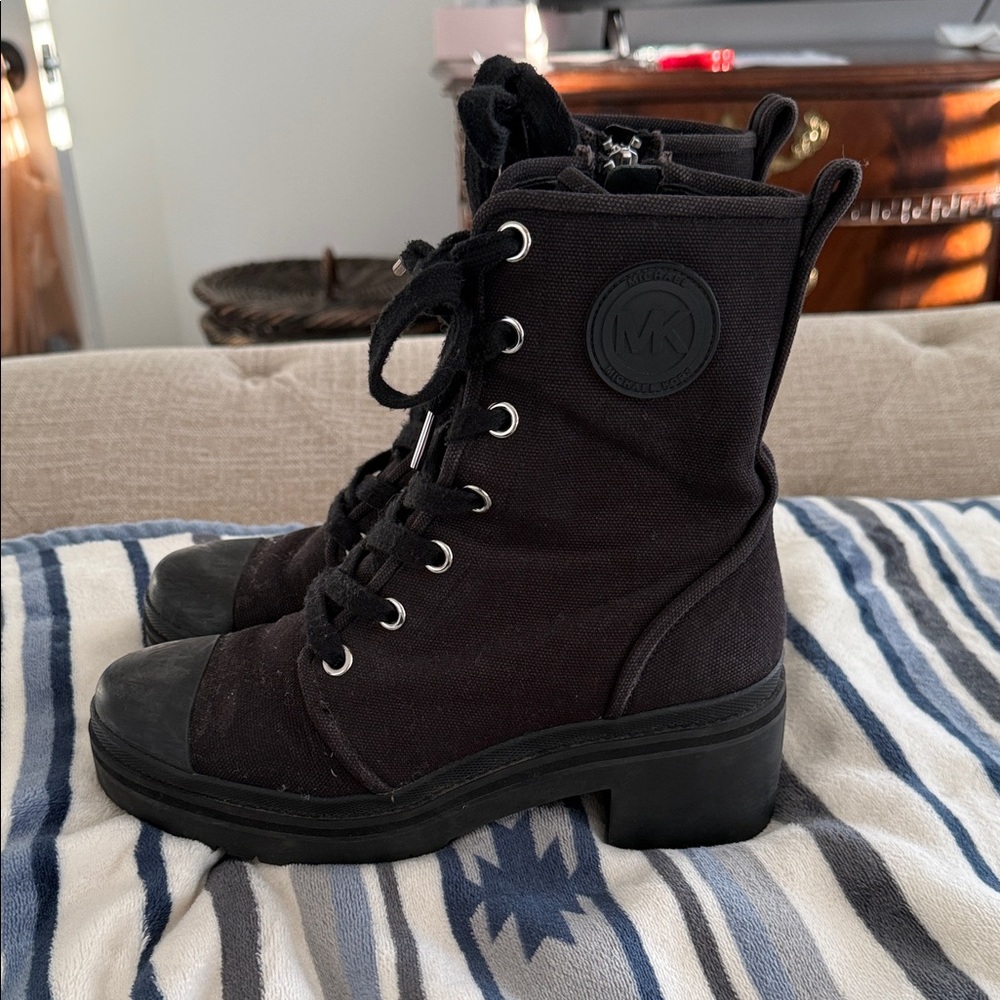 Michael Kors Black Lace Up Boots